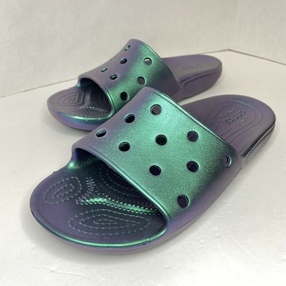 SUPER RARE Classic Crocs Iridescent Slides main image 6